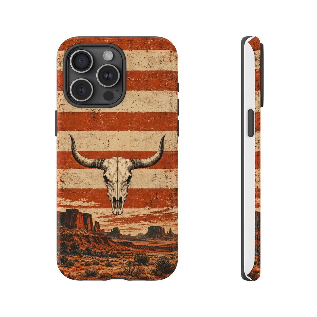 Western Longhorn Skull Tough Phone Case — Cowboy Culture product view