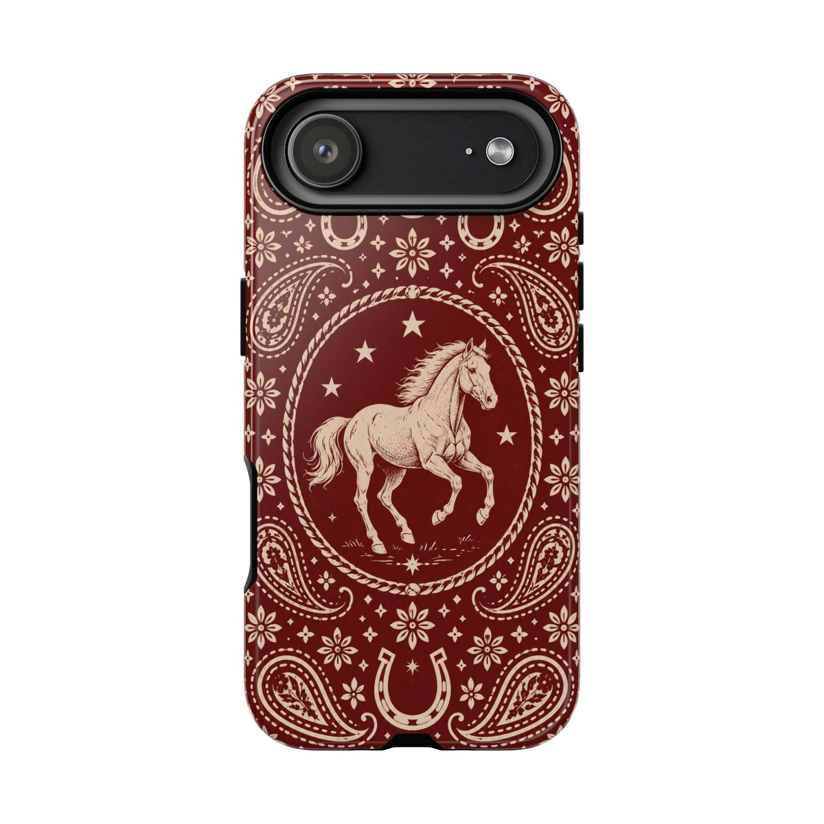 Western Horse Paisley Tough Phone Case — iPhone 17 Air / Glossy