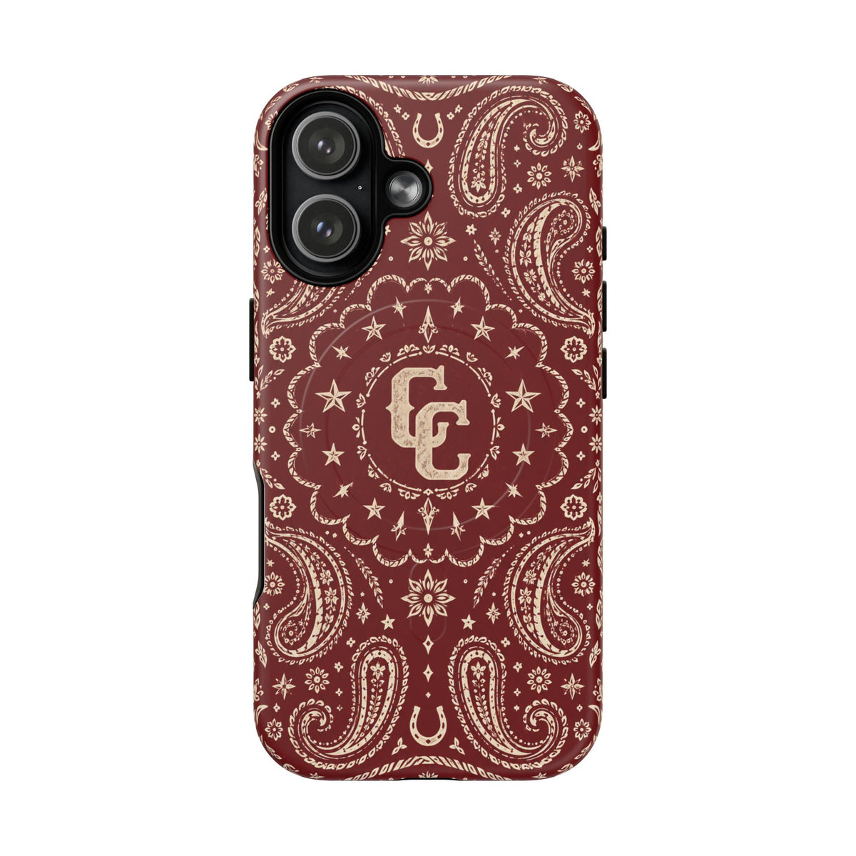 Burgundy Paisley Magnetic Tough Phone Case — Cowboy Culture product view