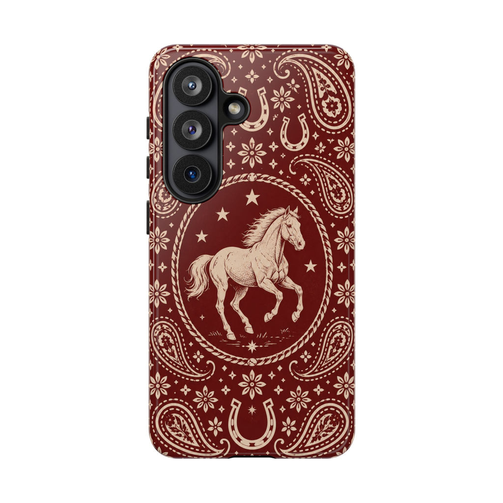 Western Horse Paisley Tough Phone Case — Samsung Galaxy S26 / Glossy