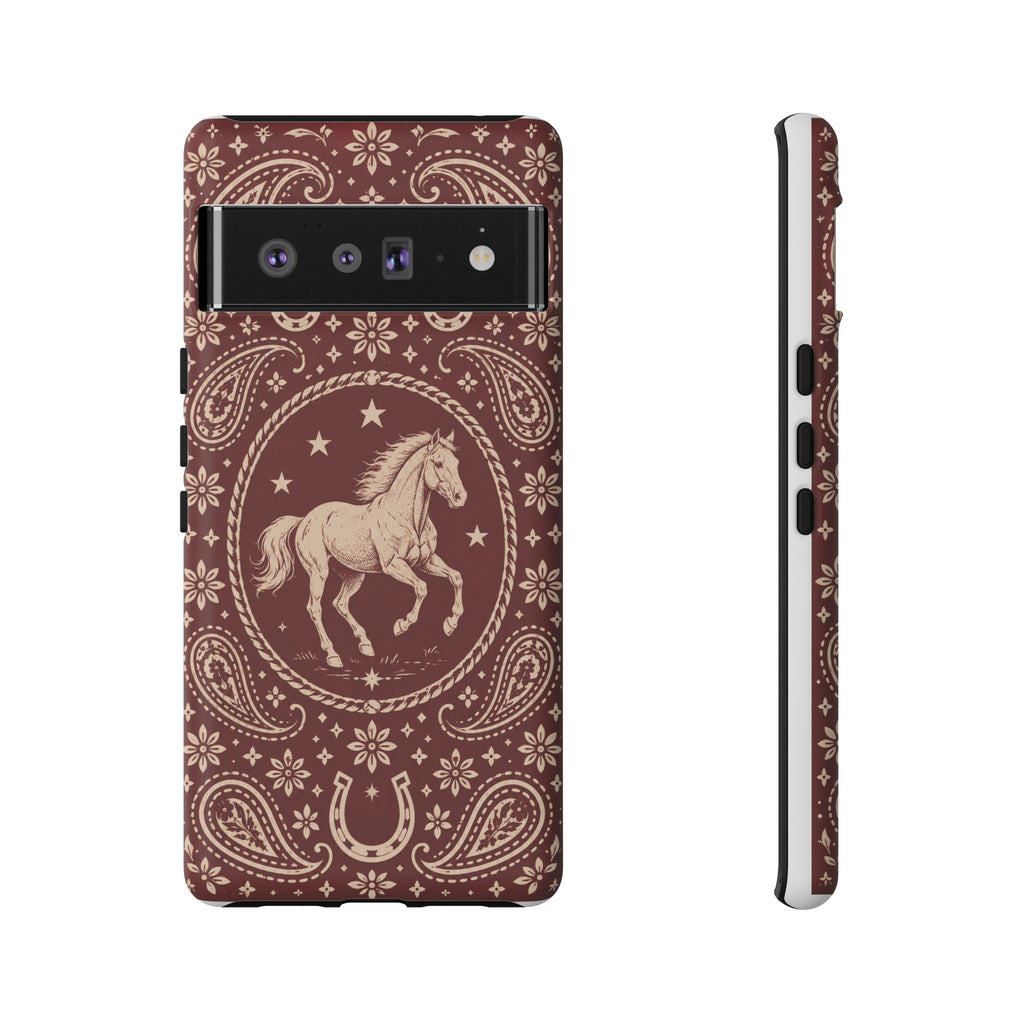 Western Horse Paisley Tough Phone Case — Google Pixel 6 Pro / Matte