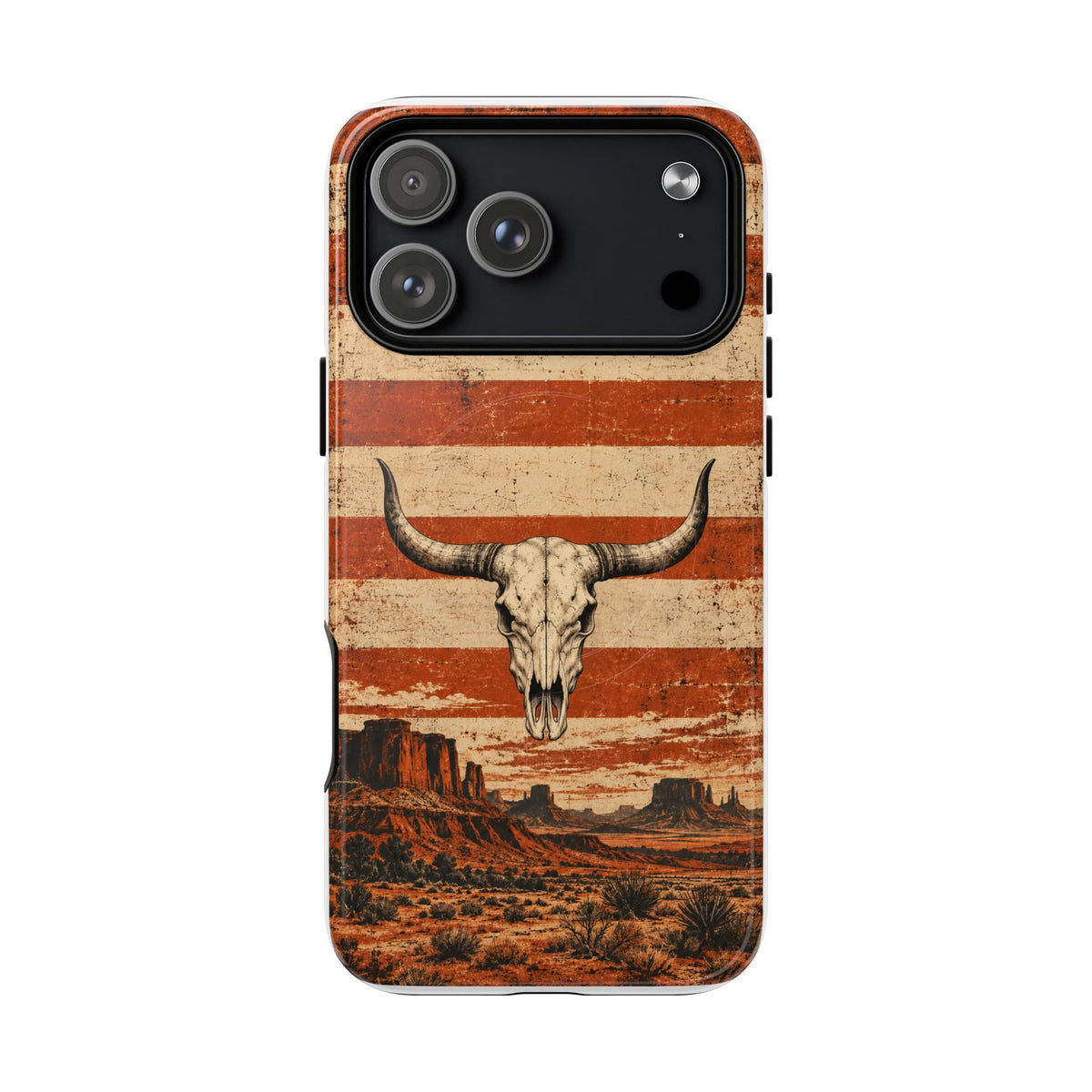 Western Longhorn Skull Magnetic Tough Phone Case — Cowboy Culture product view