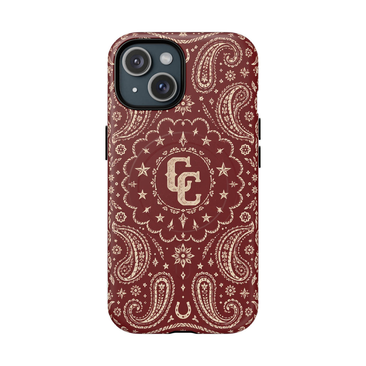 Burgundy Paisley Magnetic Tough Phone Case — Cowboy Culture product view