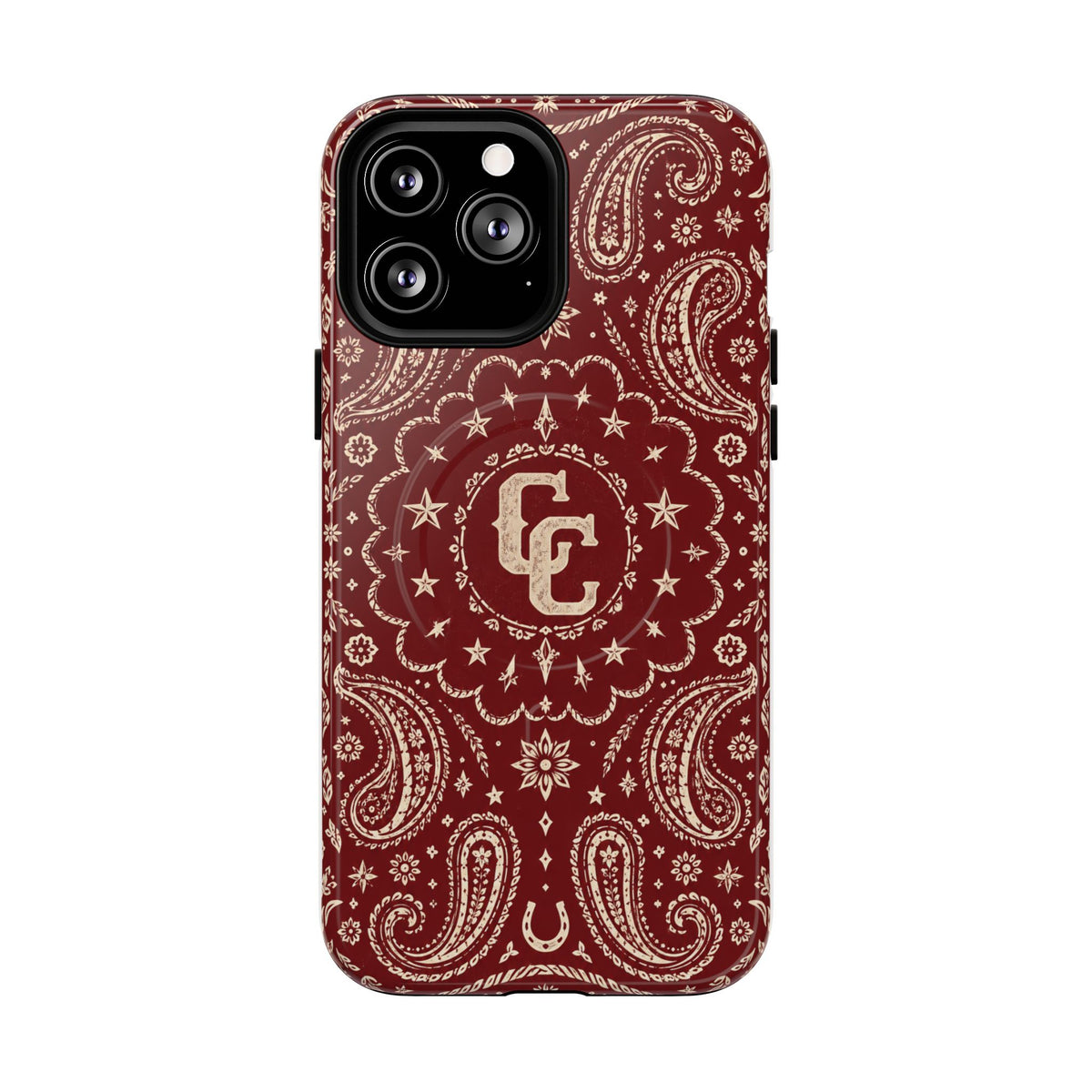 Burgundy Paisley Magnetic Tough Phone Case — Cowboy Culture product view