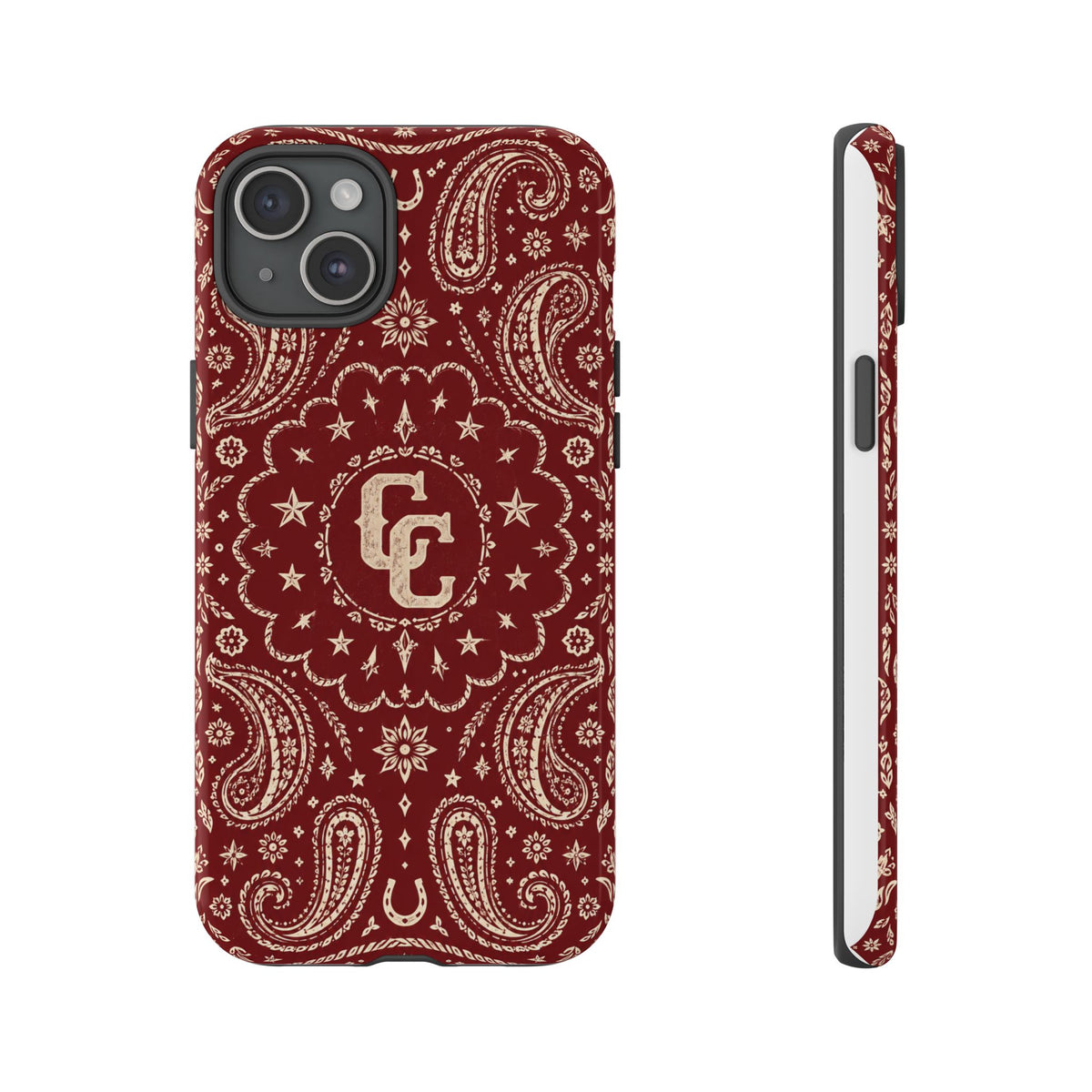 Burgundy Paisley Tough Phone Case — Cowboy Culture product view