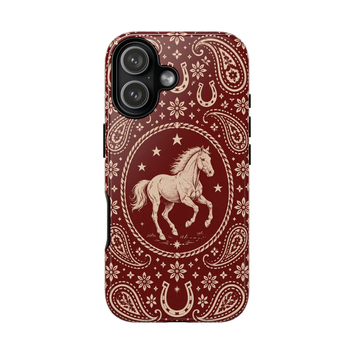Western Horse Paisley Tough Phone Case — iPhone 17 / Glossy