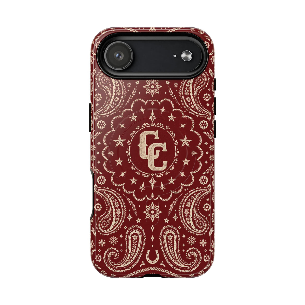 Burgundy Paisley Magnetic Tough Phone Case — Cowboy Culture product view