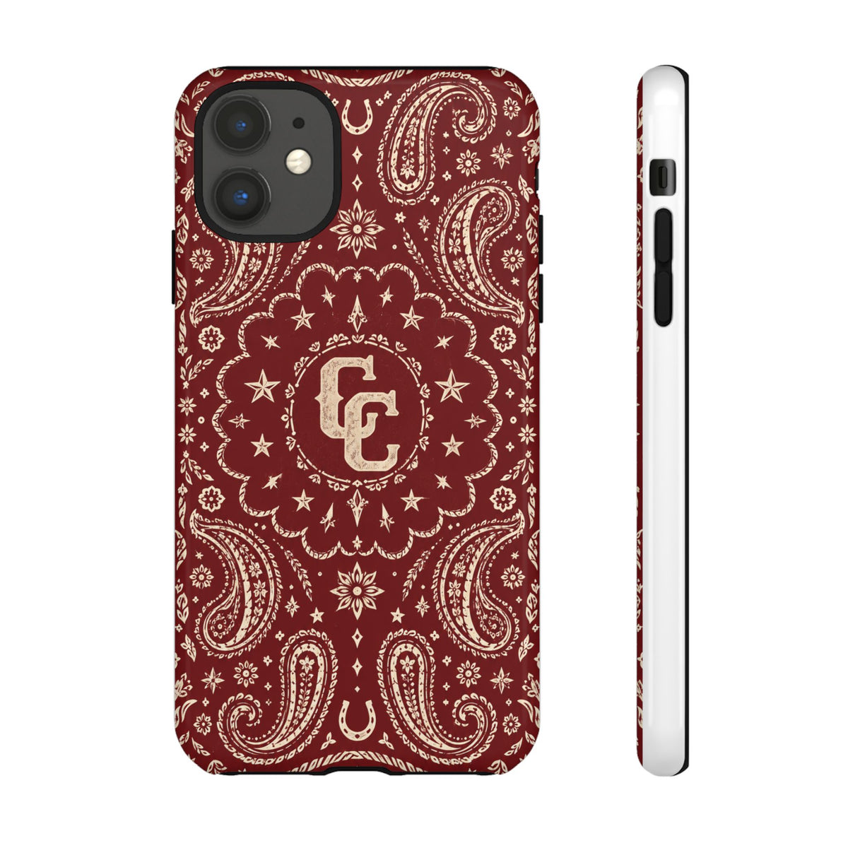 Burgundy Paisley Tough Phone Case — Cowboy Culture product view