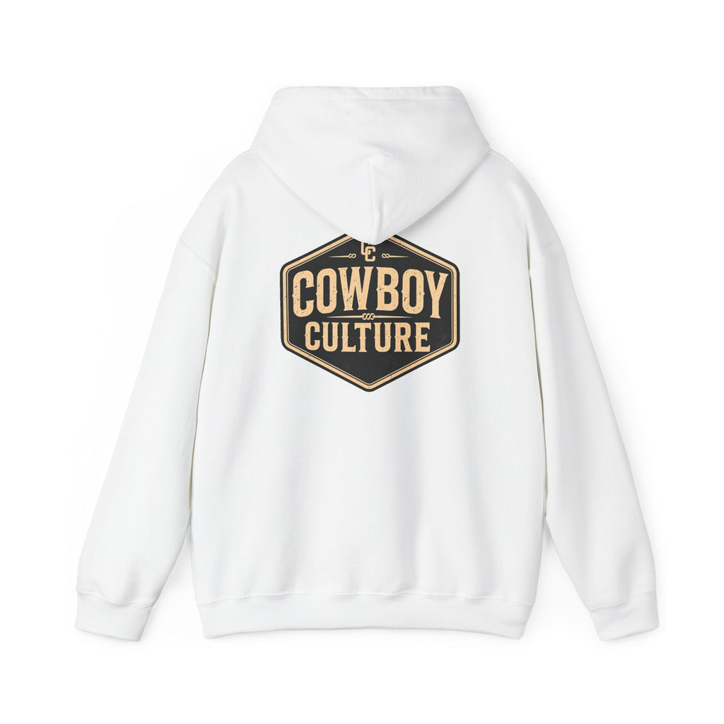 Cowboy Culture Badge western hoodie — detail view