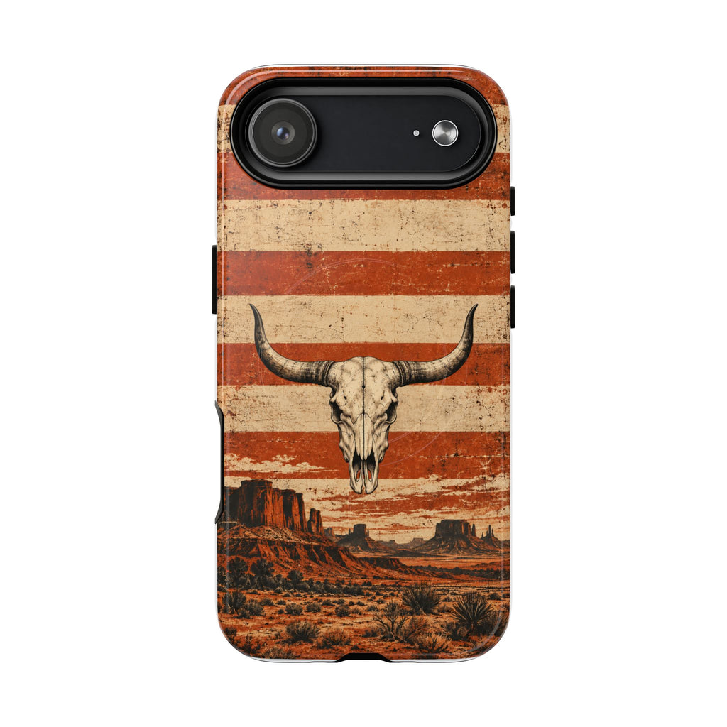 Western Longhorn Skull Magnetic Tough Phone Case — Cowboy Culture product view
