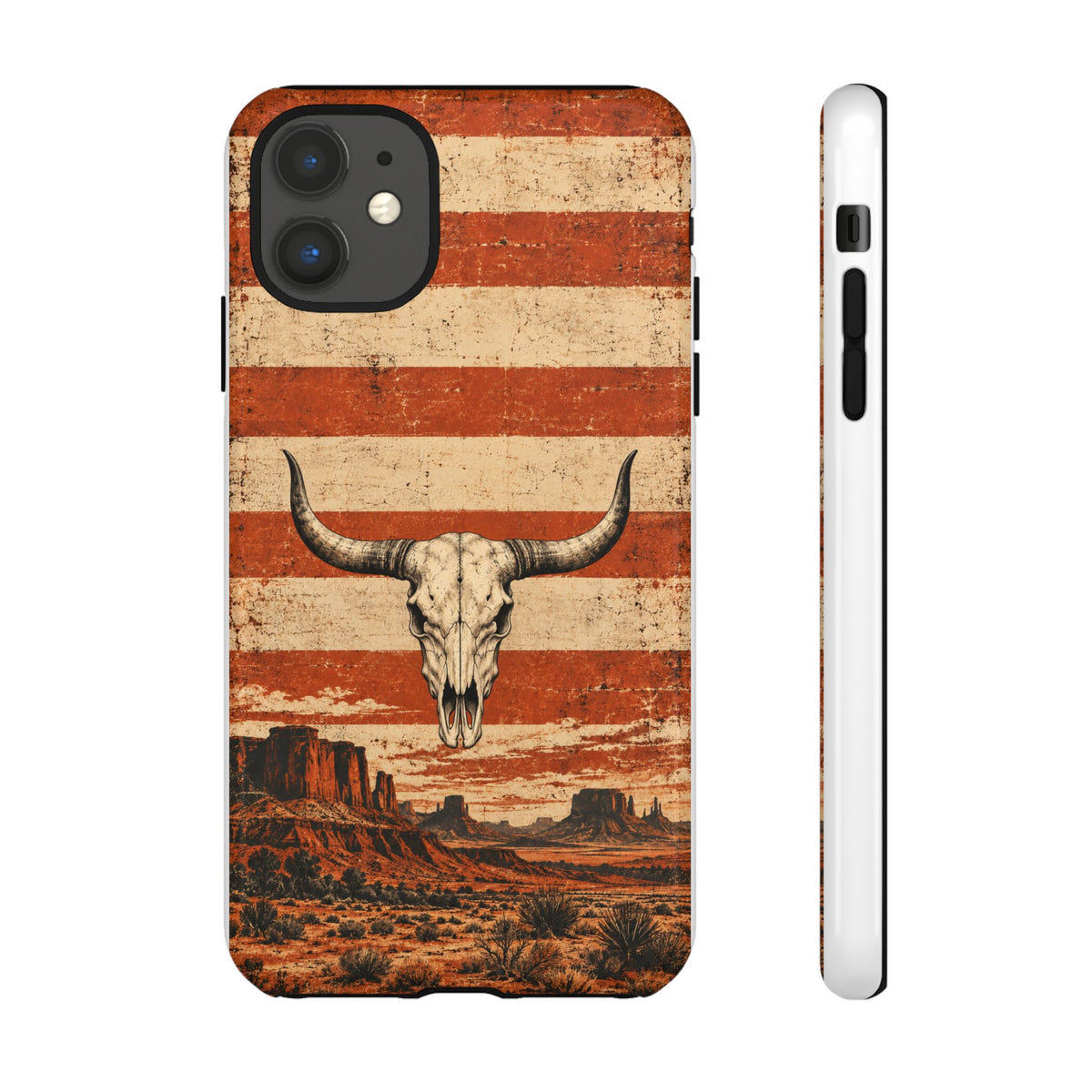 Western Longhorn Skull Tough Phone Case — Cowboy Culture product view
