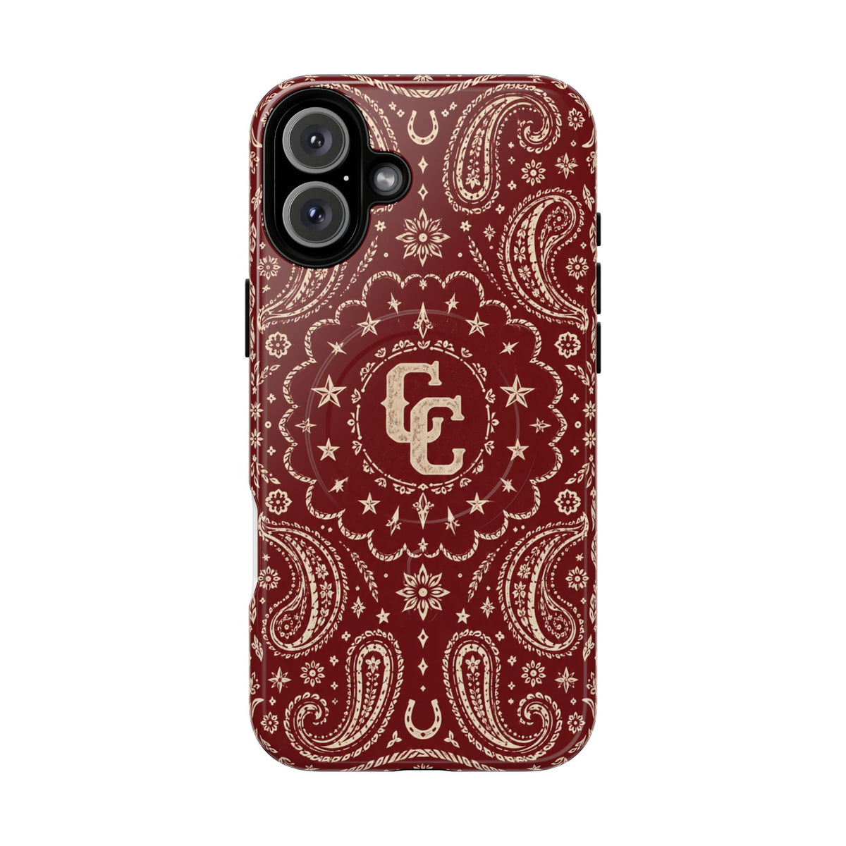 Burgundy Paisley Magnetic Tough Phone Case — Cowboy Culture product view