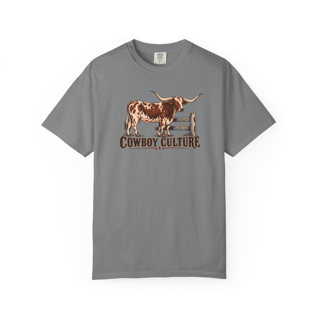 Heavyweight garment-dyed western longhorn tee