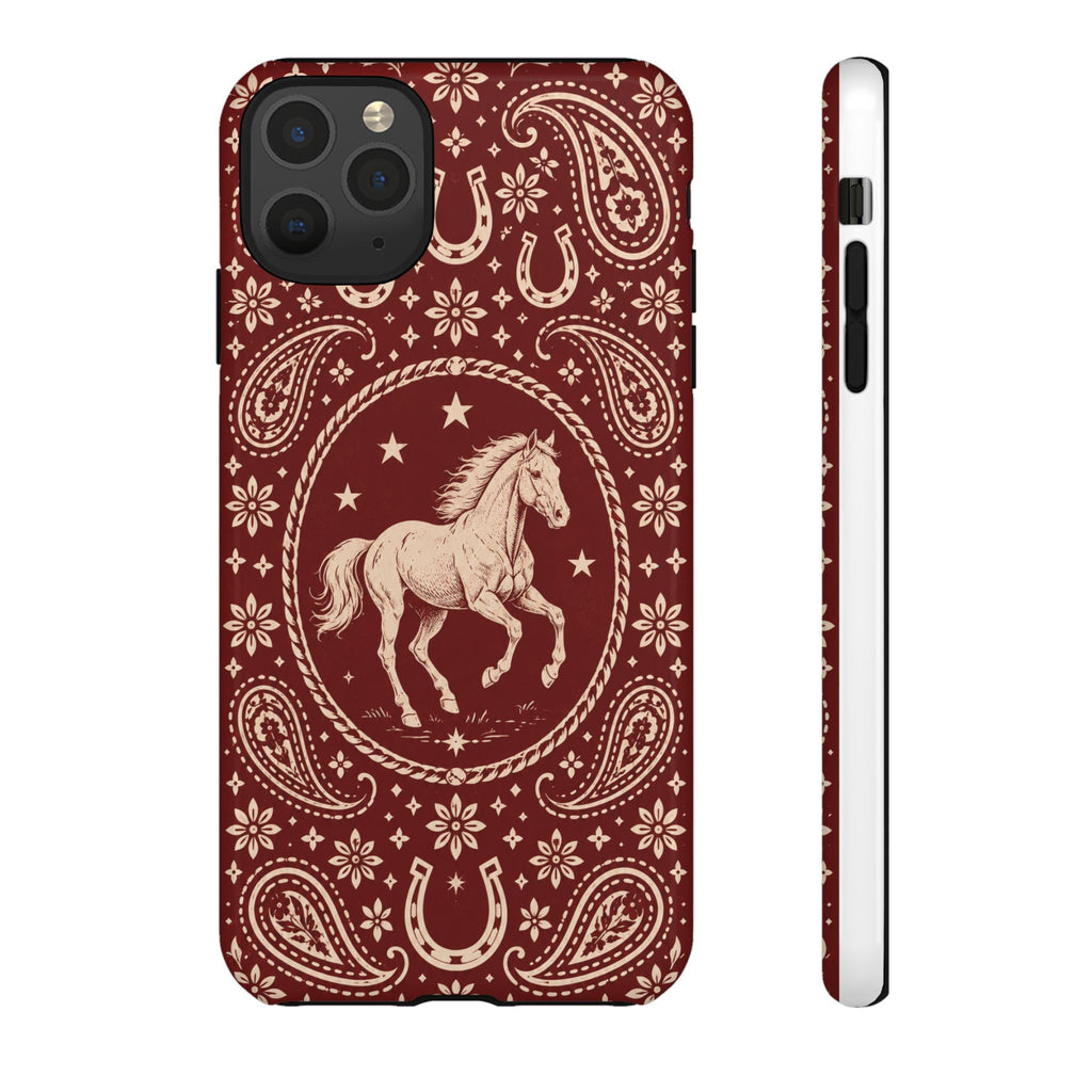 Western Horse Paisley Tough Phone Case — iPhone 11 Pro Max / Glossy