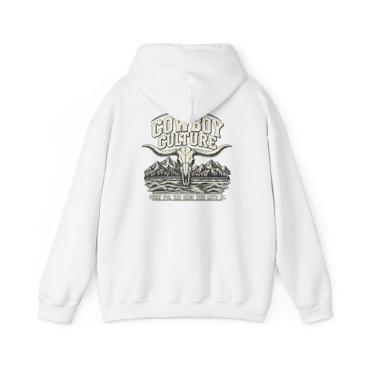 Cowboy Culture Mountain Skull western hoodie — product view