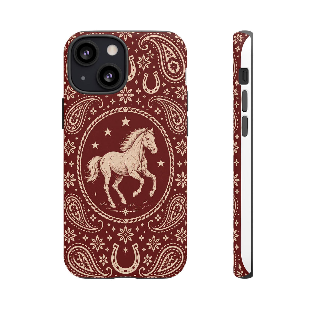 Western Horse Paisley Tough Phone Case — iPhone 13 Mini / Matte