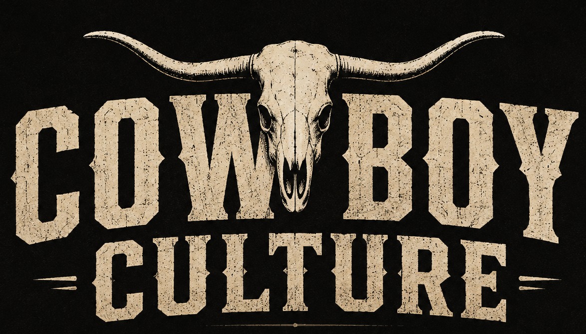 Cowboy Culture distressed longhorn primary logo
