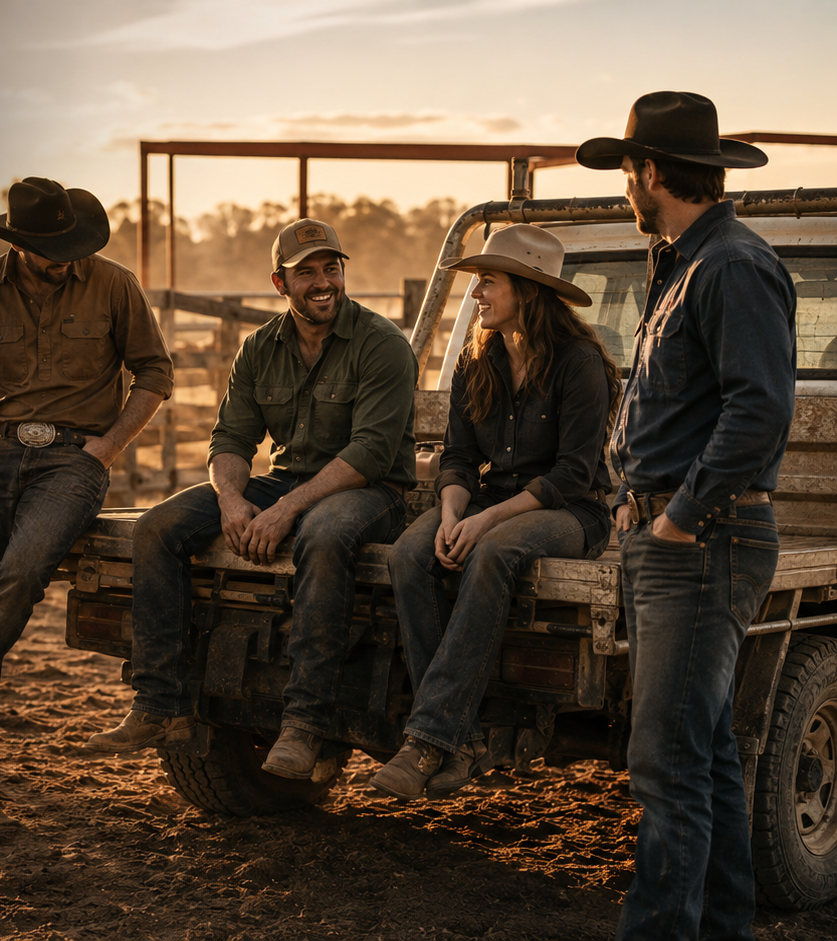 Cowboy Culture country lifestyle around a ute at sunset